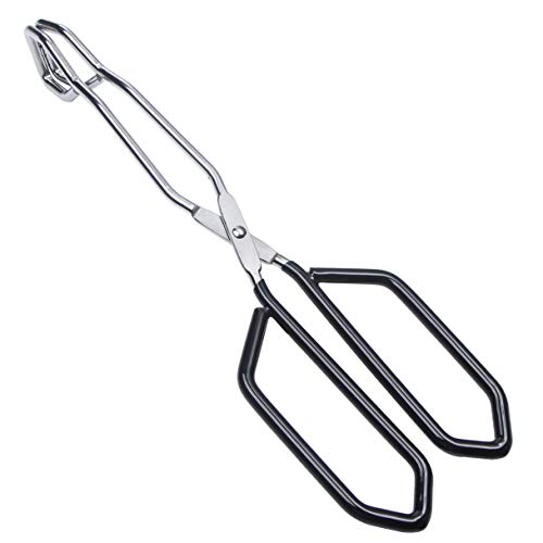 Scissor Tongs Heavy Duty Cooking Tongs with Soft Handles (black 11")