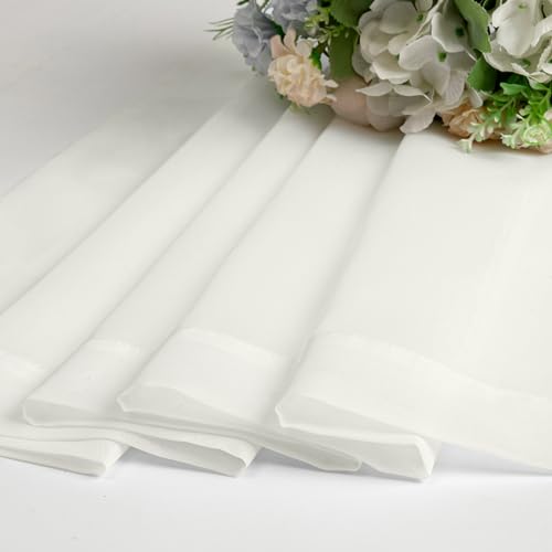 Short Sheer Curtains 30 Inches 2 Panels Set (Ivory / 42"W x 30"L (Pack of 2))