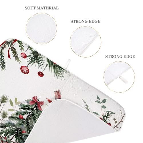 Christmas Dish Drying Mat 18 x 24 inch Winter Christmas Tree Pine Trees Decorative Drying Mats Microfiber Absorbent Xmas Decor Dish Washable Draining Mat for Kitchen Counter (18" x 24" / Christmas2)