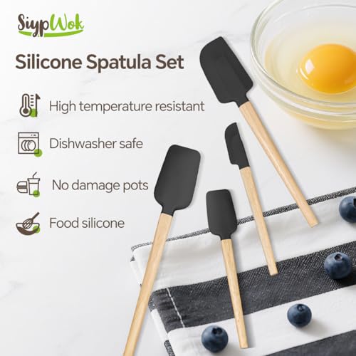 Silicone Spatula Set (Black / 4)