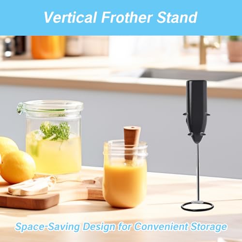 Frother Stand Kitchen Milk For Coffee Stainless Steel Stand Fits for Multiple Types of Coffee Frothers (Black)