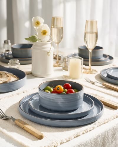 Stellar 18 Piece Stoneware Dinnerware Set (Blue Gray / Service for 6 (Standard Dinner Set))