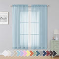 Sky Blue Sheer Curtains 63 Inch Length 2 Panels (Sky Blue / 42"W x 63"L (Pack of 2))