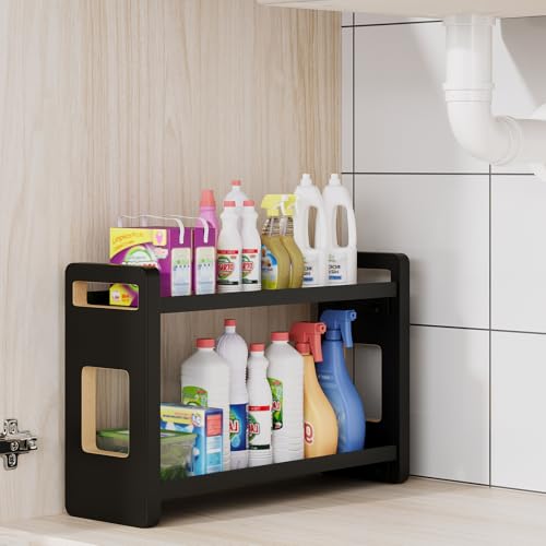Bathroom Counter Organizer (Black 2 Tier)