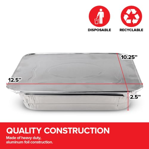 9x13 Disposable Aluminum Pans with Lids