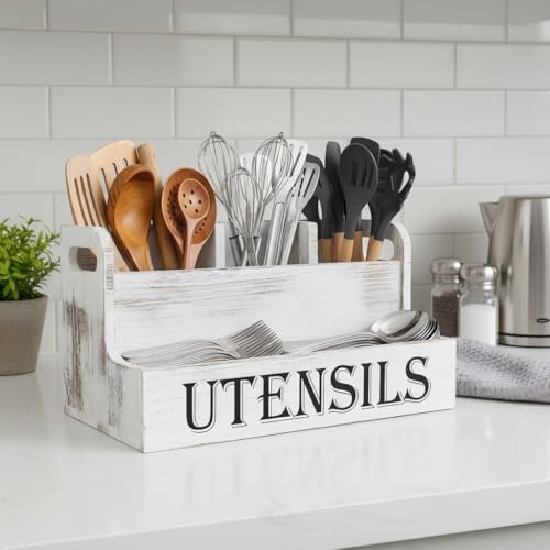 Extra Large Kitchen Utensils Holder (White)