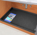 Waterproof Under Sink Mat 31" x 19" Silicone Mat Cabinet Protector (Black / 31"W x 19"L)