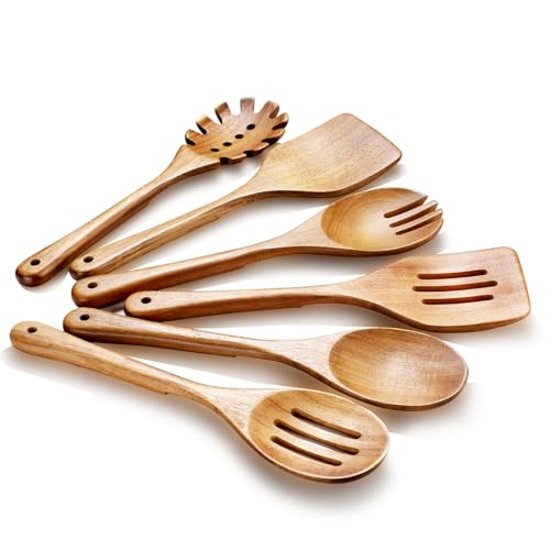 Wooden Cooking Utensils (6 PCS SET / Natural)