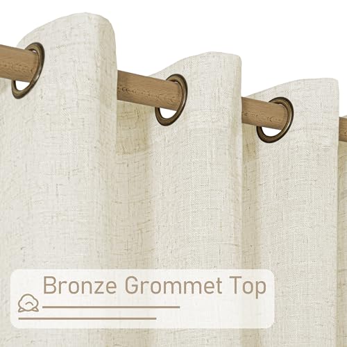 80 Inches Long Natural Linen Curtains for Living Room 2 Panels Set (52"W x 80"L (Pack of 2) / Natural)