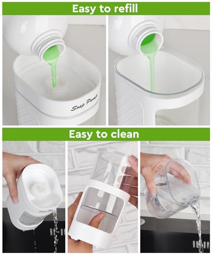 Kitchen Dish Soap Dispenser with Sponge Holder (White)