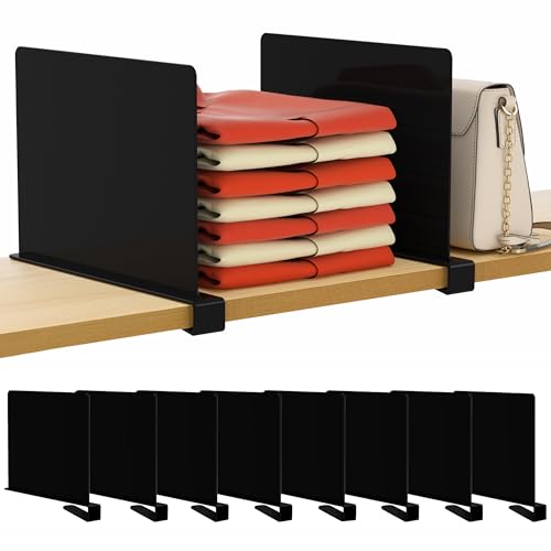 8 Pack Black Shelf Dividers (Black / 8 PCS)
