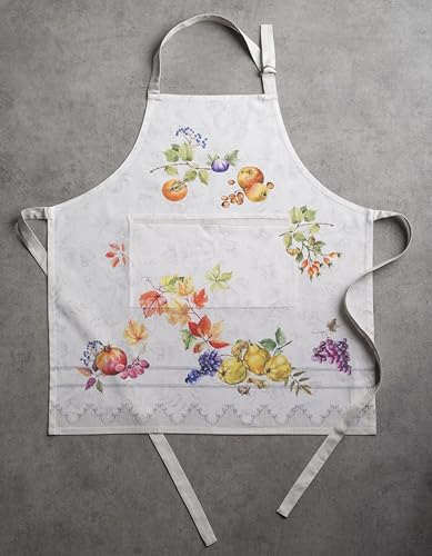 Aprons for women with Pocket 100% Cotton Pack of 1 (169 - Fruit D'hiver)