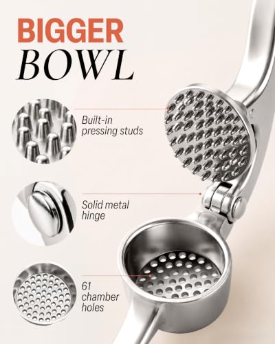Large Premium Garlic Press Set (Extra Large | Chrome)