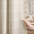 Boho Blackout Plaid Curtains 84 Inch Drapes Linen Blend 2 Panels (Plaid / 52"W x 84"L (Pack of 2))