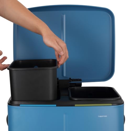 Marco 10.6 Gal Double Bucket Step Trash Can (Bright Cobalt Blue)