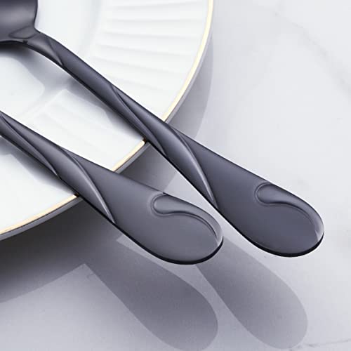 Black Silverware Set for 6 (Black / 30-Piece)