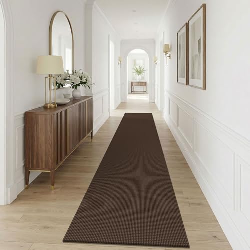Cotton 2.5'x12' Runners Rugs for Hallway (Brown/Dark Brown / 2'8" x 12' (Runner))