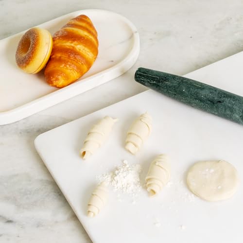 Natural Marble Rolling Pin for Baking (15.6"x1.48"-Green)