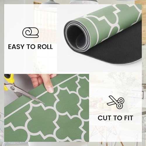 Dish Drying Mat Absorbent Dish Drying Mats for Kitchen Counter 16"x 24" (Stylish Green / 24" x 16")