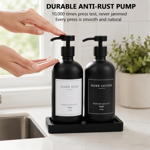 Black Soap Dispenser (Black Bottle/Black Pump + Tray)