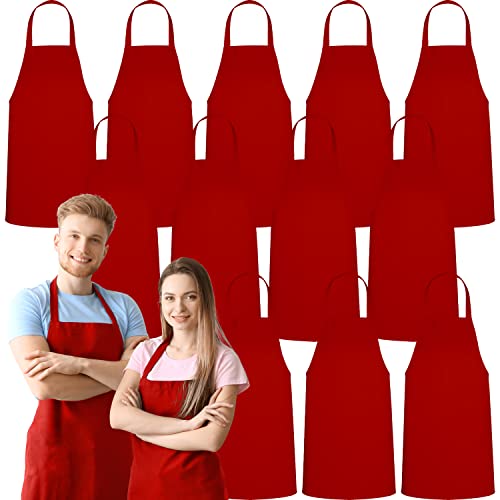 12 Pack Bib Apron (Red)
