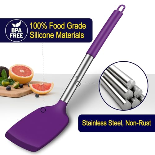 Silicone Spatula Set of 2 Heat (Purple)