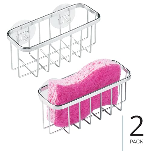 Stainless Steel Suction Sponge Holder (Polished / Set of 2 / Pack of 2)