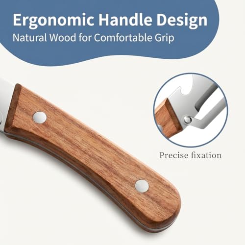 2 Pack Vegetable Peeler with Wooden Handle and Bottle Opener