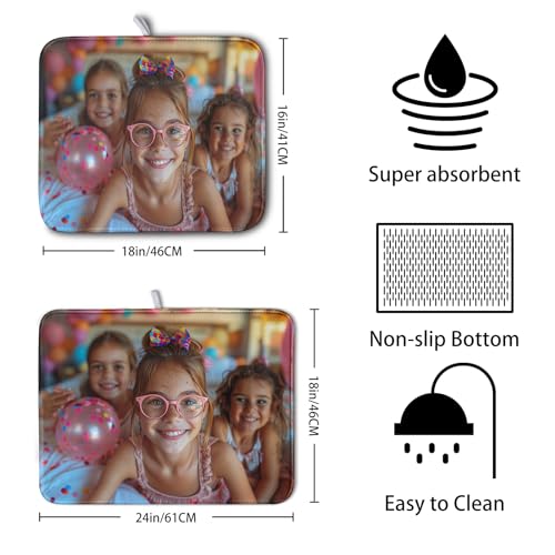 Customized Personalized Image Dish Drying Mat for Dishes 18x24 inch (Custom / 18" x 24")