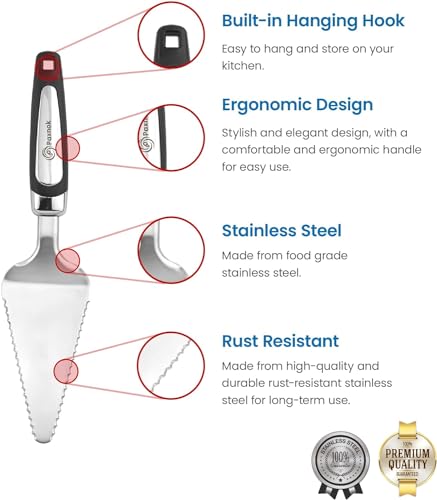 Pie Server Spatula and Cake Cutter Slicer (10 inches / Black)