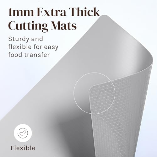 Flexible Plastic Cutting Board Mats for Kitchen (Black/White)