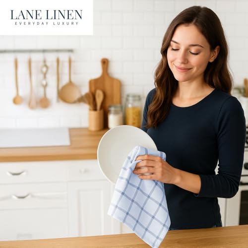 Kitchen Towel Set 100% Cotton Absorbent 12 Pack (18"x28" - 12 Pack / 05: Indigo)