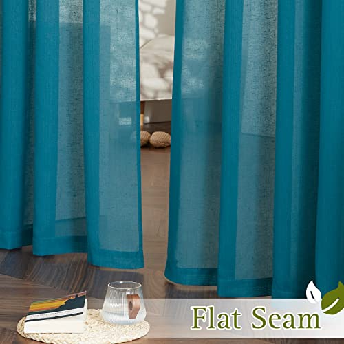 Peacock Green Sheer Curtains (52"W x 108"L (Pack of 2) / Peacock Green)