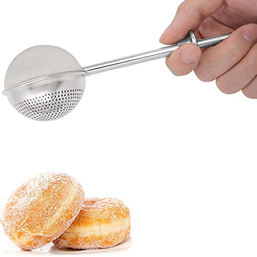 Flour Duster 304 Stainless Steel Flour Sifter for Baking (Silver)