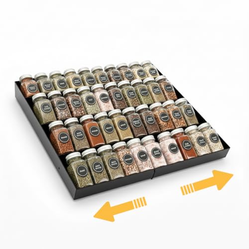 Metal Spice Drawer Organizer (Black)