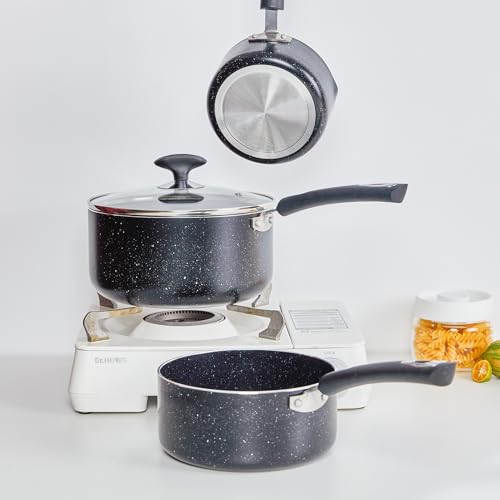 Nonstick Saucepan Set (Black / 1+2+3 sets)