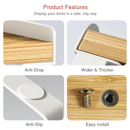 Cabinet Shelf Organizers Set of 4 (Medium / White-bamboo)