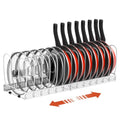 Pot and Pan Lid Organizer Holder Storage Rack (White / 14 Dividers)