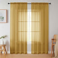 Gold Sheer Curtains 84 Inches Long 2 Panels (Gold / 42"W x 84"L (Pack of 2))