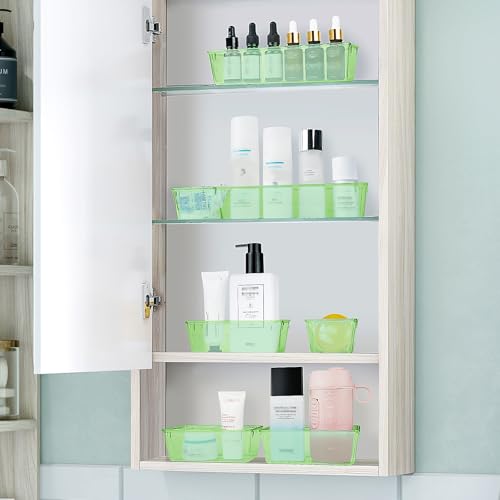 25 PCS Plastic Drawer Organizer Set (Clear Green)