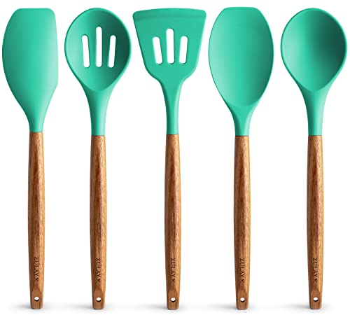 5 Piece Silicone Utensil Set (5-Piece Set / Mint)