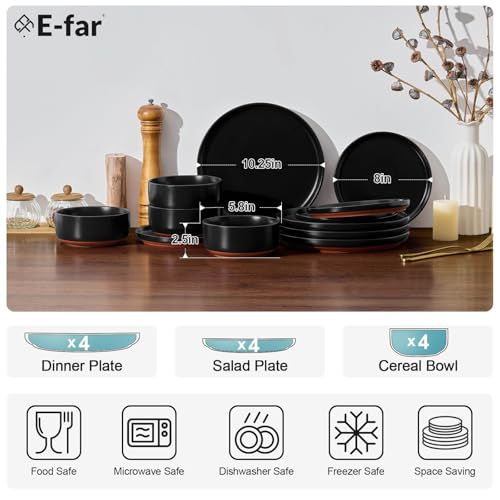 Plates and Bowls Sets (Matte Black / Service for 4)