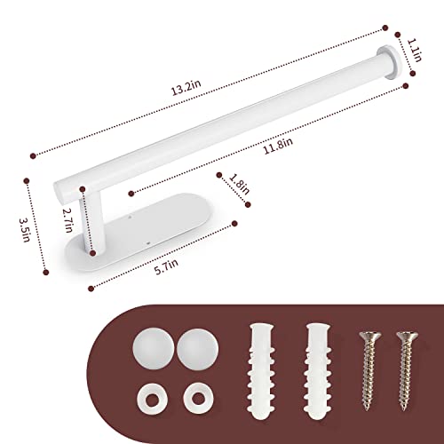 Under Cabinet Wall Mount Paper Towel Holder (White)