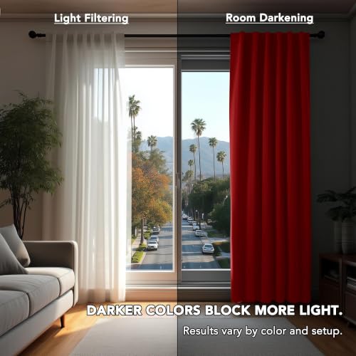 Blackout Curtains for Bedroom (Red / 42"W x 63"L (Pack of 2))