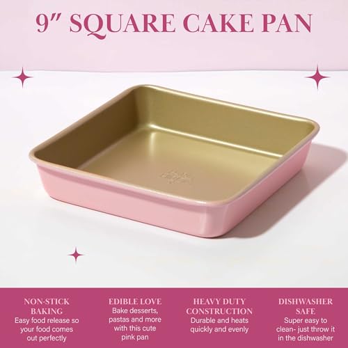 Nonstick Carbon Steel Bakeware Collection (Pink / 9" Square Cake Pan)