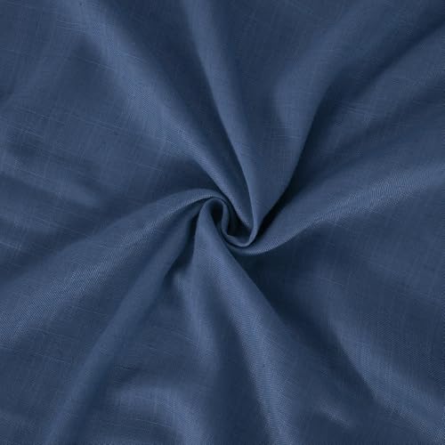 Linen Navy Blue Curtains 96 Inches Long for Living Room 2 Panels Set (Navy / 52"W x 96"L (Pack of 2))