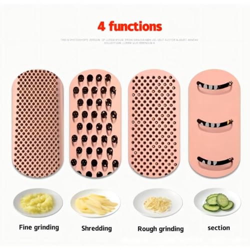 Stainless Steel 4 Sides Multifunctional Grater Slicer with Handle (Gold)
