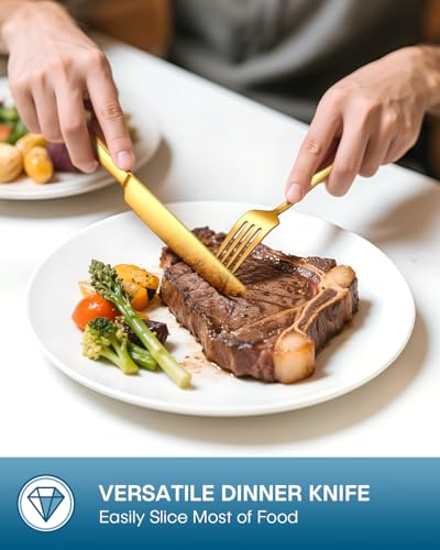 60 Pcs Gold Silverware Set (Gold)