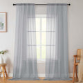 Light Grey Sheer Curtains for Bedroom Living Room 96 Inches Long 2 Panels (Light Grey / 42"W x 96"L (Pack of 2))