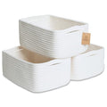 11.8"x8"x4.5” Storage Baskets for Shelves 3 Pack (Off White / 11.8" x 8" x 4.5")